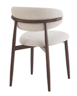 Chaise de salle à manger nordique en acier noyer BLOOM crème