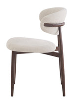 Chaise de salle à manger nordique en acier noyer BLOOM crème