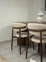 Chaise de salle à manger nordique en acier noyer BLOOM crème